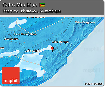 Political 3D Map of Cabo Muchipe