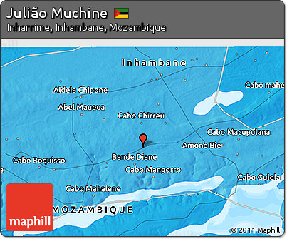 Political 3D Map of Julião Muchine