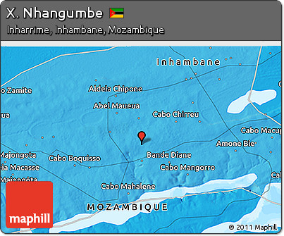 Political 3D Map of X. Nhangumbe