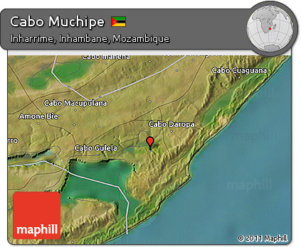 Satellite 3D Map of Cabo Muchipe