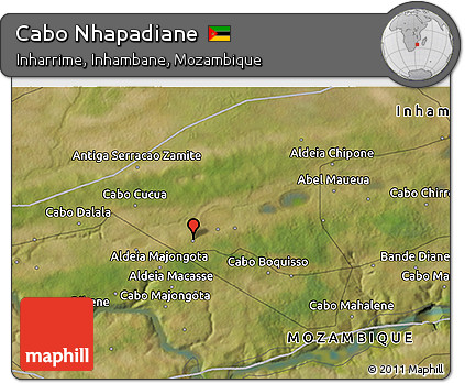Satellite 3D Map of Cabo Nhapadiane