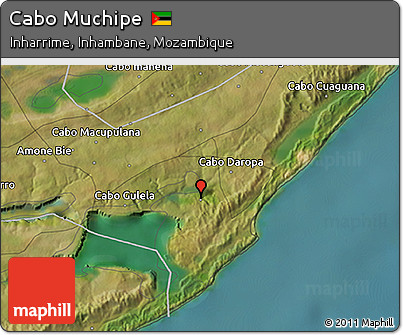 Satellite 3D Map of Cabo Muchipe