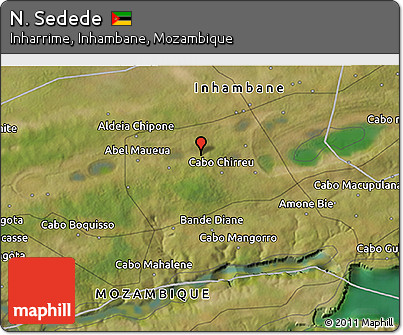 Satellite 3D Map of N. Sedede