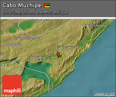 Satellite 3D Map of Cabo Muchipe