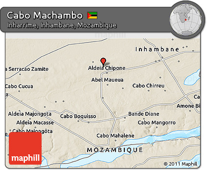 Shaded Relief 3D Map of Cabo Machambo