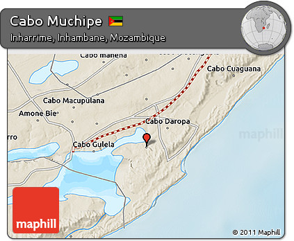 Shaded Relief 3D Map of Cabo Muchipe