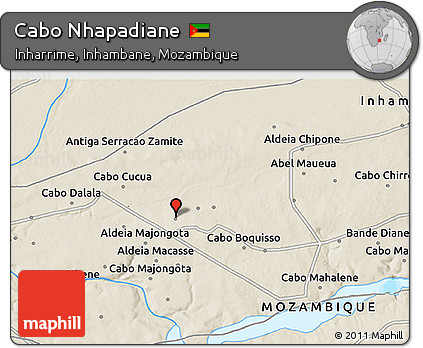 Shaded Relief 3D Map of Cabo Nhapadiane