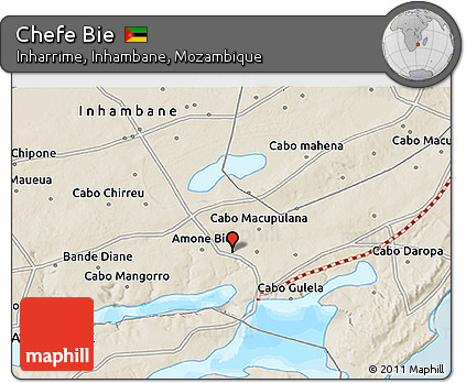 Shaded Relief 3D Map of Chefe Bie