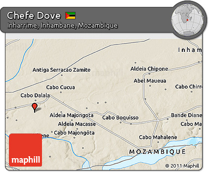 Shaded Relief 3D Map of Chefe Dove