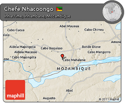 Shaded Relief 3D Map of Chefe Nhacoongo