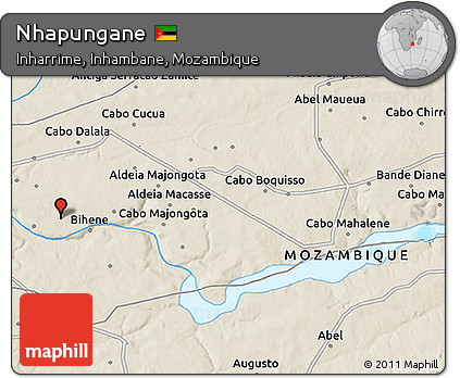 Shaded Relief 3D Map of Nhapungane