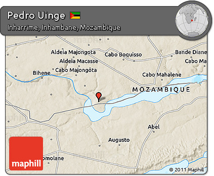 Shaded Relief 3D Map of Pedro Uinge