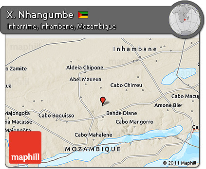 Shaded Relief 3D Map of X. Nhangumbe
