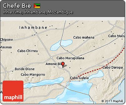 Shaded Relief 3D Map of Chefe Bie