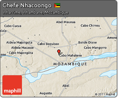 Shaded Relief 3D Map of Chefe Nhacoongo