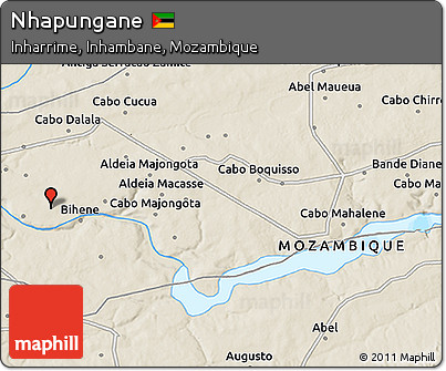 Shaded Relief 3D Map of Nhapungane