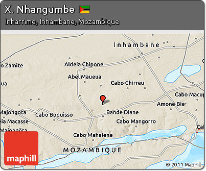 Shaded Relief 3D Map of X. Nhangumbe