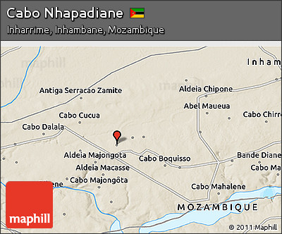 Shaded Relief 3D Map of Cabo Nhapadiane