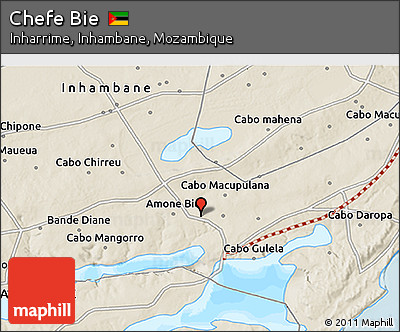 Shaded Relief 3D Map of Chefe Bie
