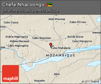 Shaded Relief 3D Map of Chefe Nhacoongo