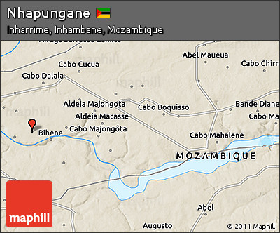 Shaded Relief 3D Map of Nhapungane