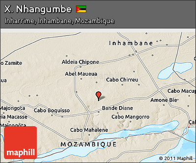 Shaded Relief 3D Map of X. Nhangumbe