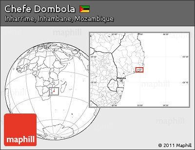 Blank Location Map of Chefe Dombola