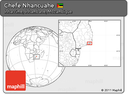Blank Location Map of Chefe Nhancuahe
