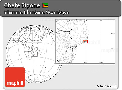 Blank Location Map of Chefe Sipone