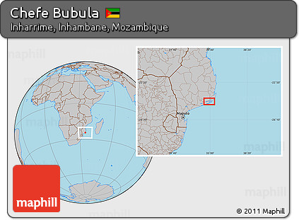 Gray Location Map of Chefe Bubula