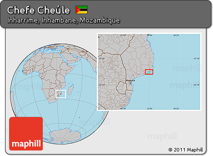 Gray Location Map of Chefe Cheúle
