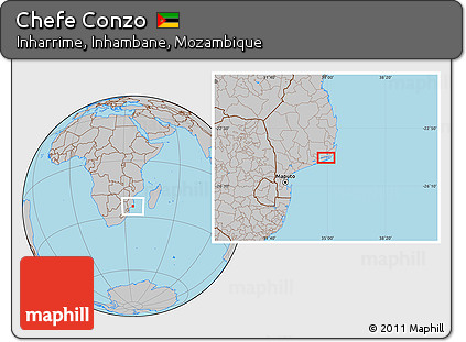 Gray Location Map of Chefe Conzo