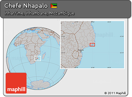Gray Location Map of Chefe Nhapalo