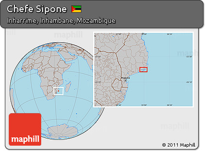 Gray Location Map of Chefe Sipone