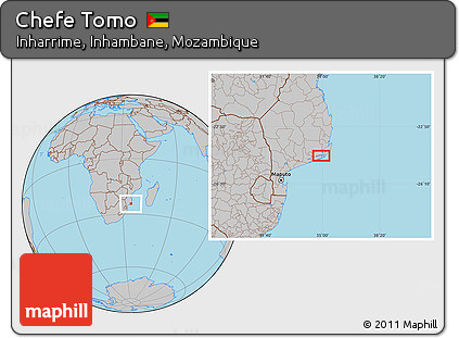 Gray Location Map of Chefe Tomo