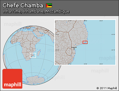 Gray Location Map of Chefe Chamba