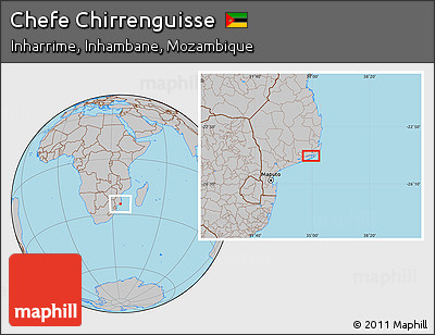 Gray Location Map of Chefe Chirrenguisse