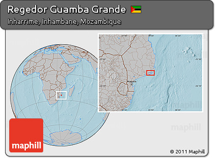Gray Location Map of Regedor Guamba Grande, hill shading