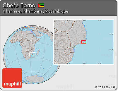 Gray Location Map of Chefe Tomo