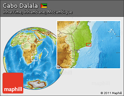 Physical Location Map of Cabo Dalala