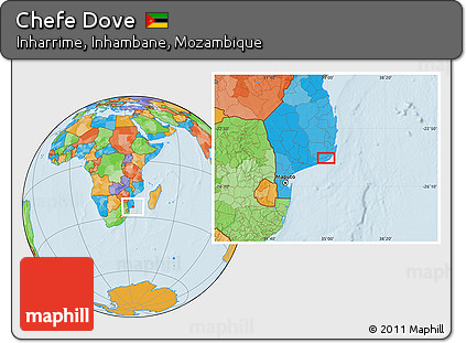Political Location Map of Chefe Dove
