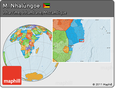 Political Location Map of M. Nhalúngoe