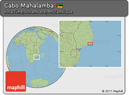 Savanna Style Location Map of Cabo Mahalamba