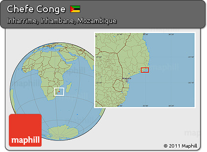 Savanna Style Location Map of Chefe Conge