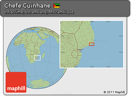 Savanna Style Location Map of Chefe Cuinhane