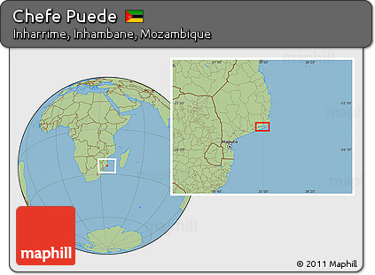 Savanna Style Location Map of Chefe Puede