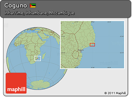 Savanna Style Location Map of Coguno
