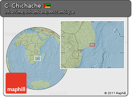 Savanna Style Location Map of C. Chichache, hill shading