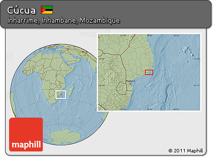 Savanna Style Location Map of Cúcua, hill shading