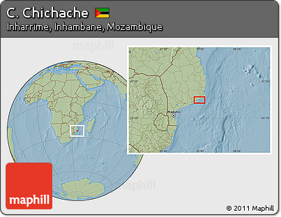 Savanna Style Location Map of C. Chichache, hill shading